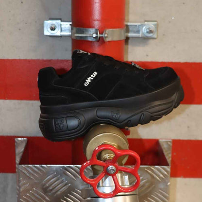 Zapatilla Plataforma Cuero Negra Mujer 9724A - Gotta Chile