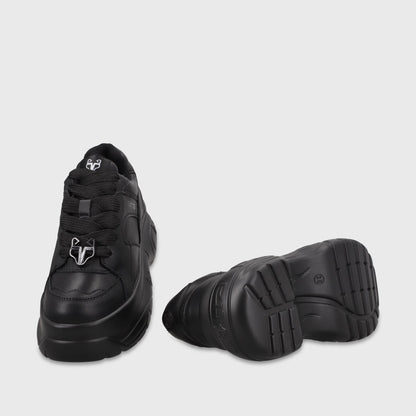 Zapatilla Plataforma Cuero Negra Mujer 9724A23 - Gotta Chile
