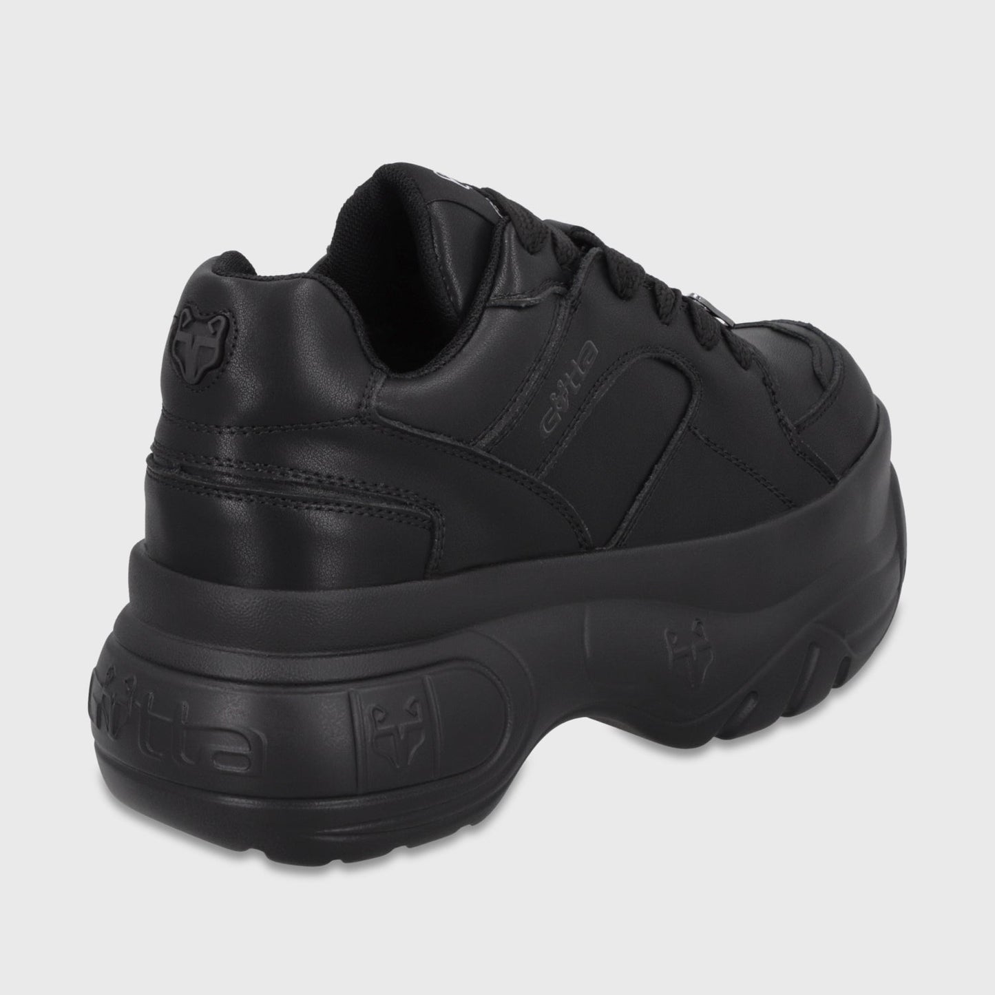 Zapatilla Plataforma Cuero Negra Mujer 9724A23 - Gotta Chile