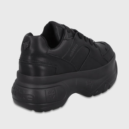 Zapatilla Plataforma Cuero Negra Mujer 9724A23 - Gotta Chile