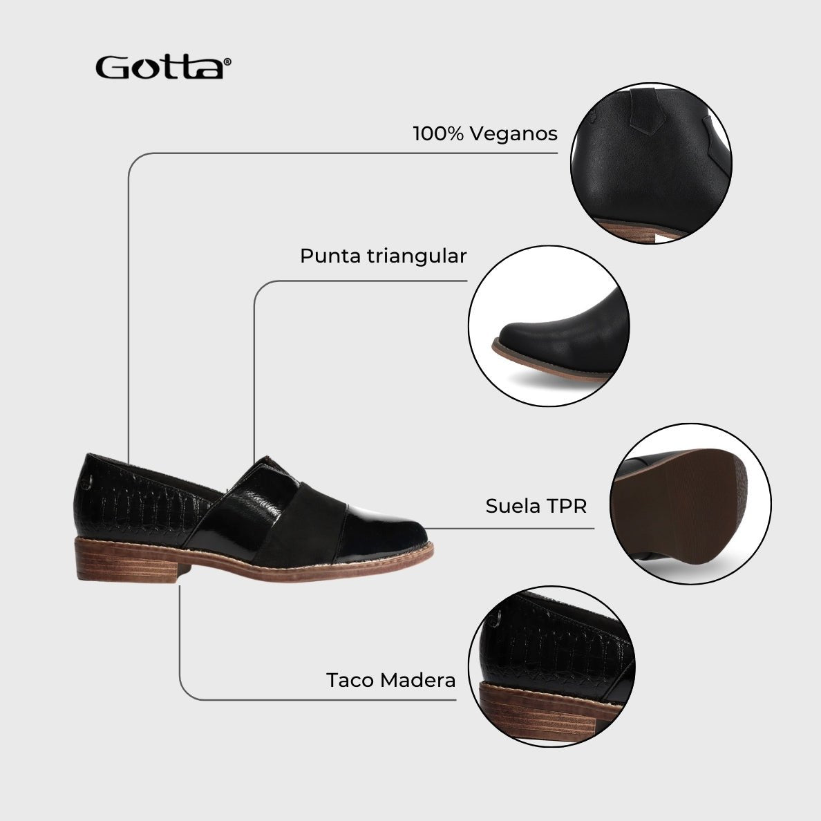 Zapato Negro Mujer 17562 - Gotta Chile