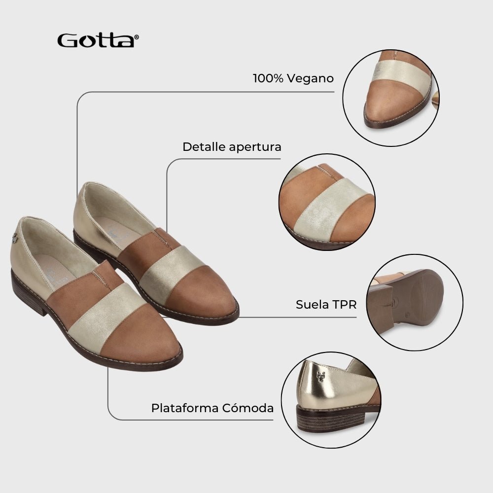 Zapato Plano Camel Mujer 17562 - Gotta Chile