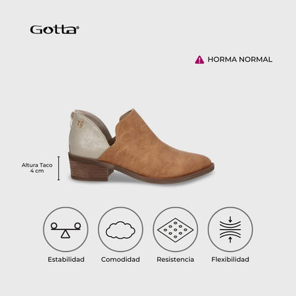 Zapato Taco Camel Mujer 43108 - Gotta Chile