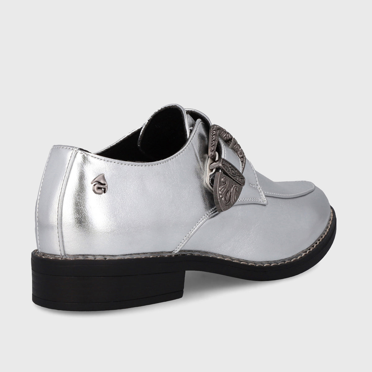 Zapato Plateado Charol Mujer 17565